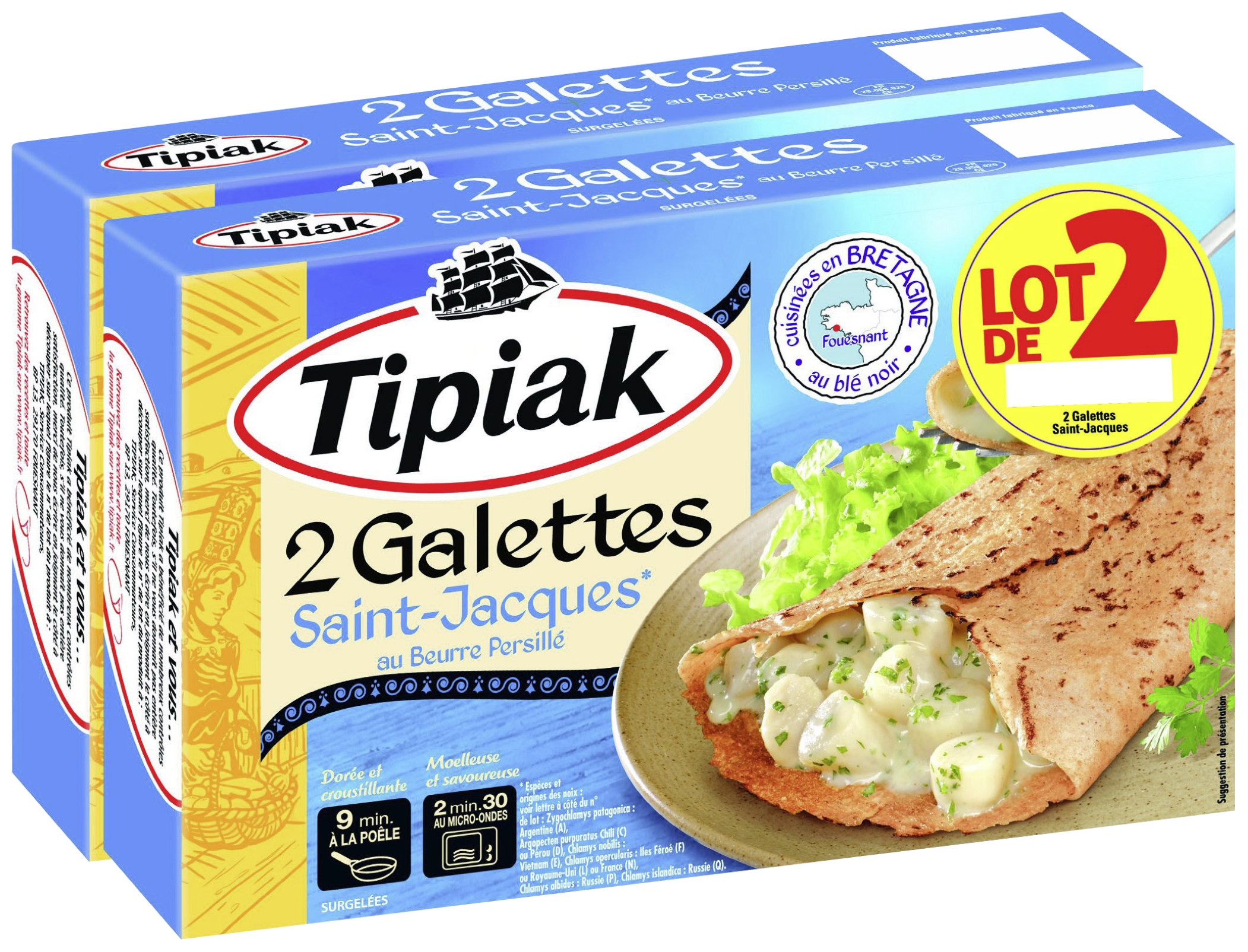Galettes Saint-Jacques(1) surgelées Tipiak