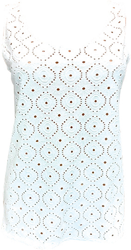 HAUT BRETELLES LARGES MAILLE ASPECT BRODERIE ANGLAISE 3283812412514 HAUT BRETELLES LARGES MAILLE ASPECT BRODERIE ANGLAISE 3283812412514