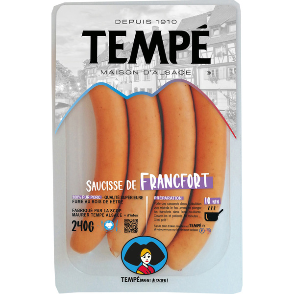 TEMPÉ SAUCISSES DE FRANCFORT 
 code EAN 3287241904275 