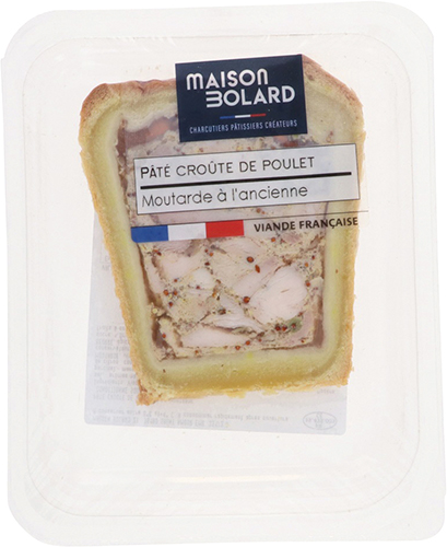 MAISON BOLARD PÂTÉ CROÛTE DE POULET MOUTARDE À L'ANCIENNE code EAN 3287360739185 