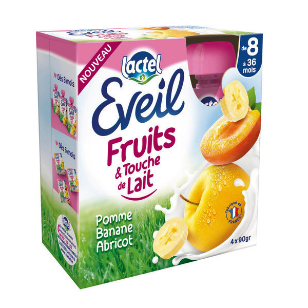 Gourdes Eveil fruits & touche de lait