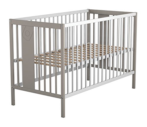 Anniversaire lit laqué blanc/châtaigne 60 x 120 cm