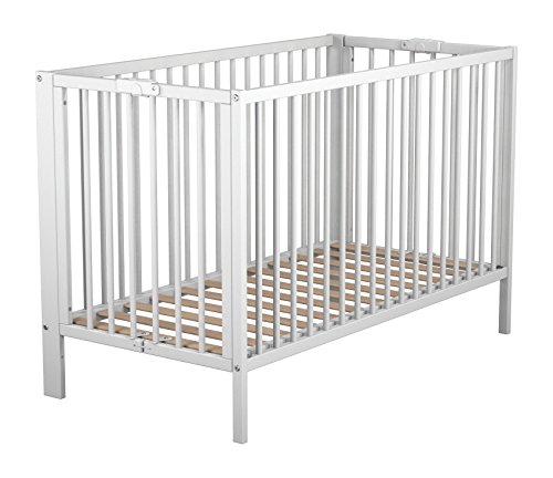 Lit bébé pliant laqué blanc