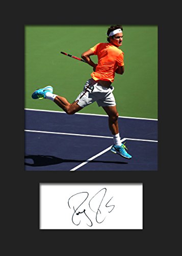 Roger Federer Signé photo montage a5 imprimé code EAN 3295446385218 