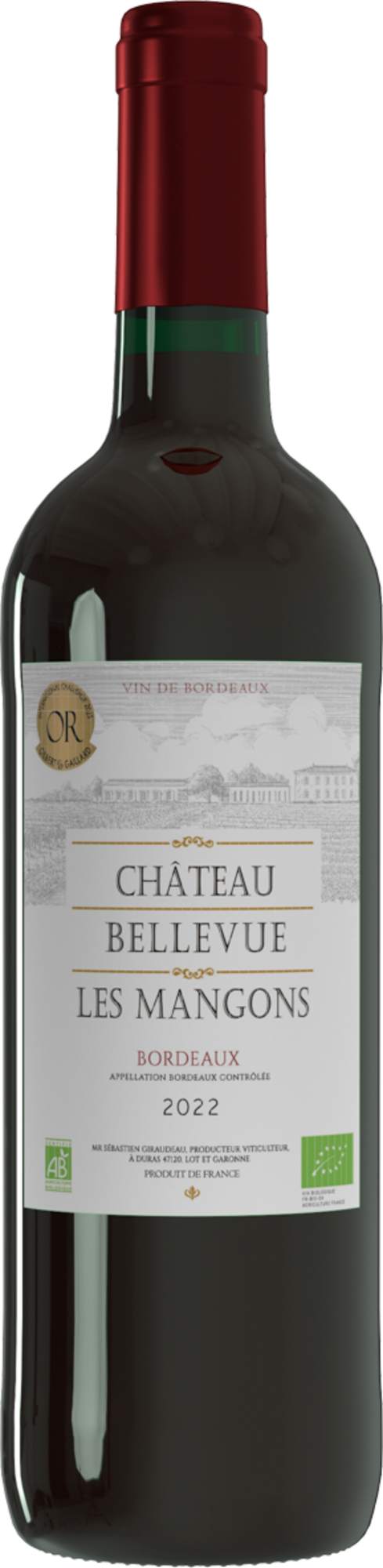 AOP BORDEAUX BIO
ROUGE 3295890239068 CHÂTEAU BELLEVUE LES MANGONS 2022