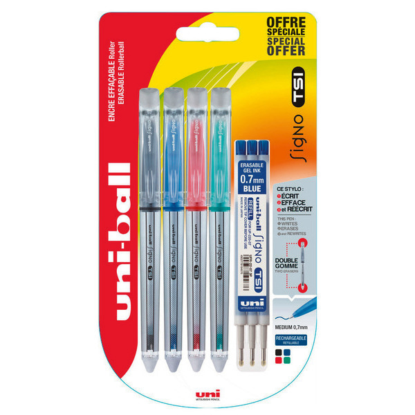 4 Rollers effaçables signo TSI + 3 recharges bl...