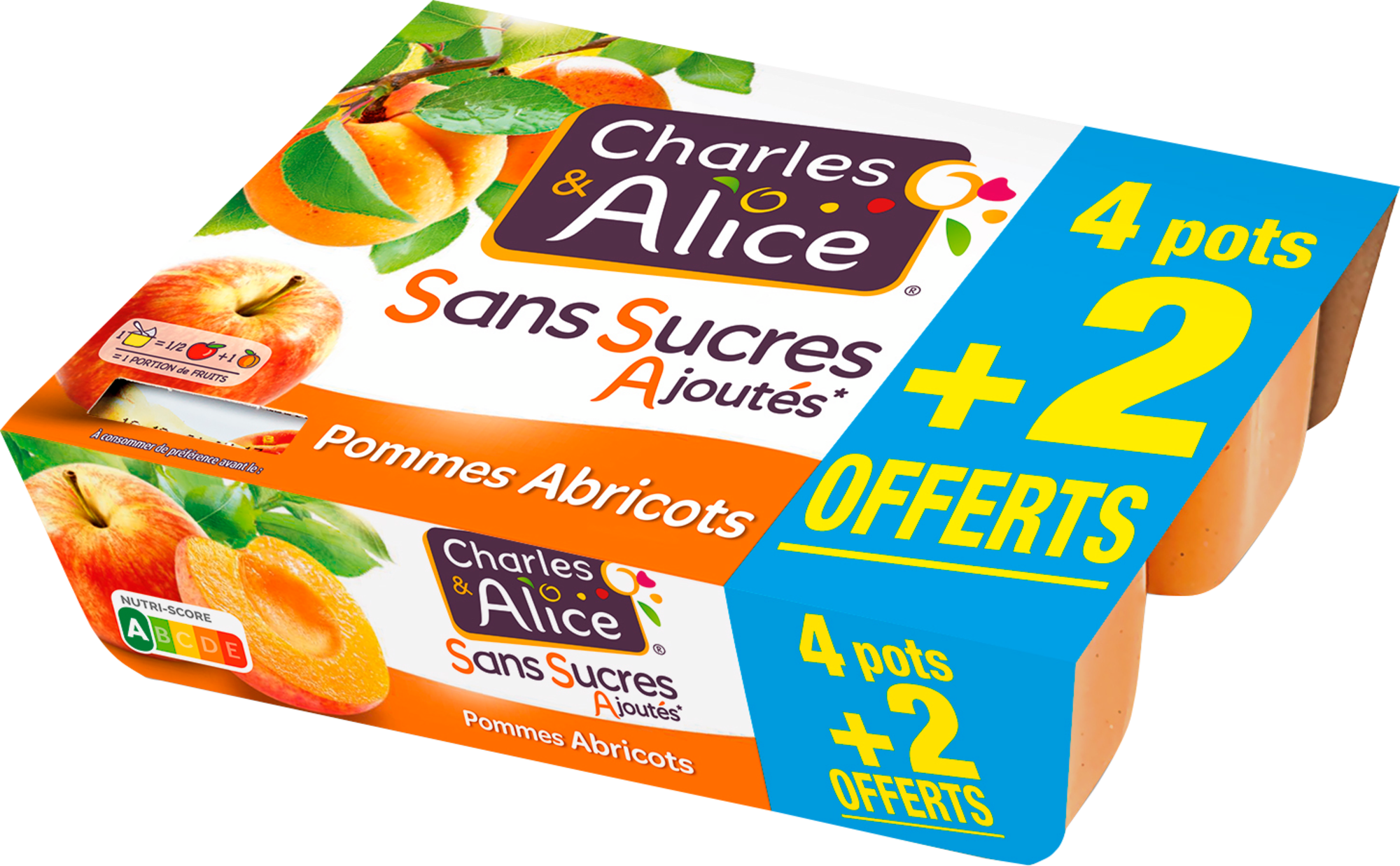 Compotes Sans sucres ajoutés Pommes Abricots