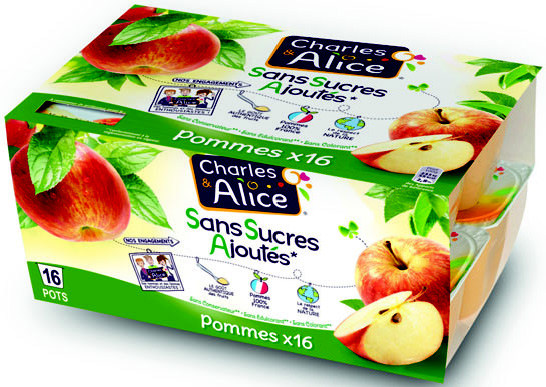 DESSERT FRUITIER SANS SUCRES AJOUTÉS POMMES “CHARLES & ALICE” 3297760098577 (3297760098577)