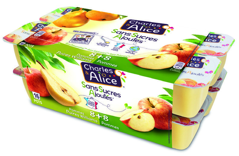 DESSERT FRUITIER SANS SUCRES AJOUTÉS POMMES POIRES WILLIAM “CHARLES & ALICE” 3297760098720 (3297760098720)