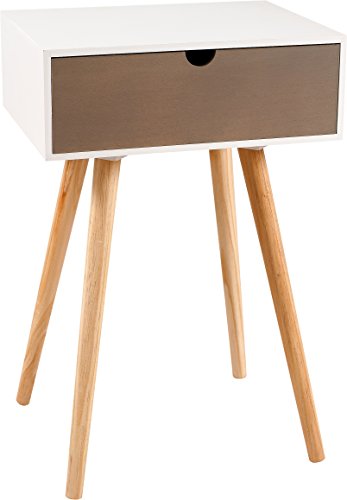 Destock Meubles Chevet scandinave pin blanc 1 tiroir brun 3302537050051 (3302537050051)