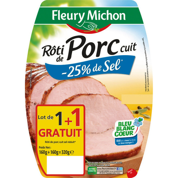 Rôti de porc cuit -25% de sel