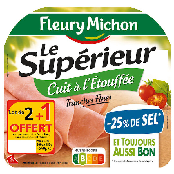 Jambon Le Supérieur cuit à l'étouffée -25% de sel