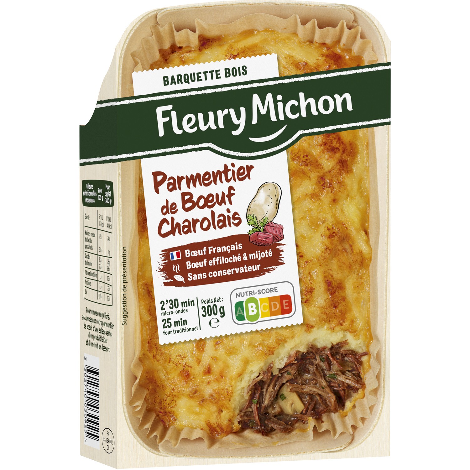 Plat cuisiné parmentier de bœuf charolais FLEUR...