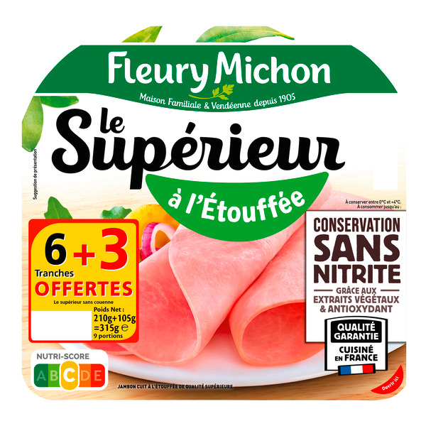 FLEURY MICHON Jambon supérieur cuit à l'étouffée
 code EAN 3302740048289 
