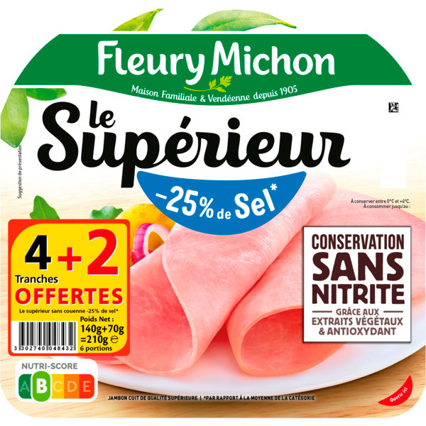  Jambon Le Supérieur Fleury Michon code EAN 3302740048432 