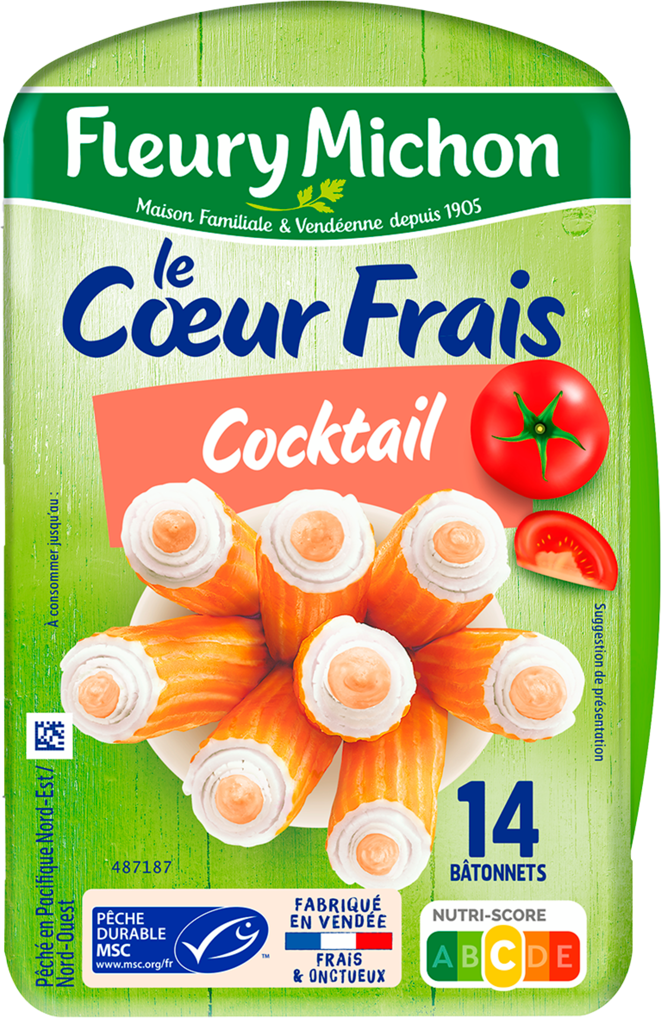 14 Bâtonnets Surimi Cœur Frais Cocktail