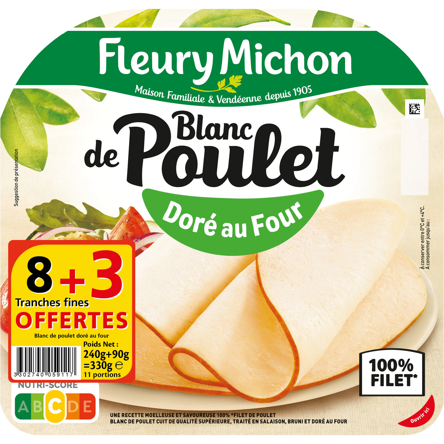 Blanc de poulet doré au four FLEURY MICHON