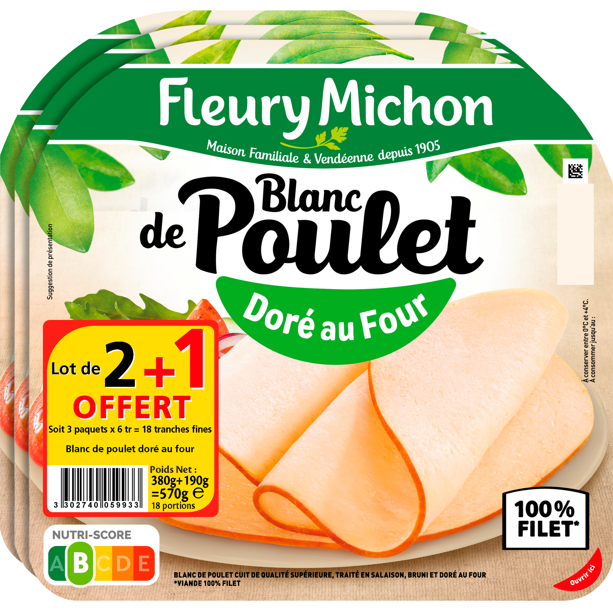 Blanc de poulet doré au four 