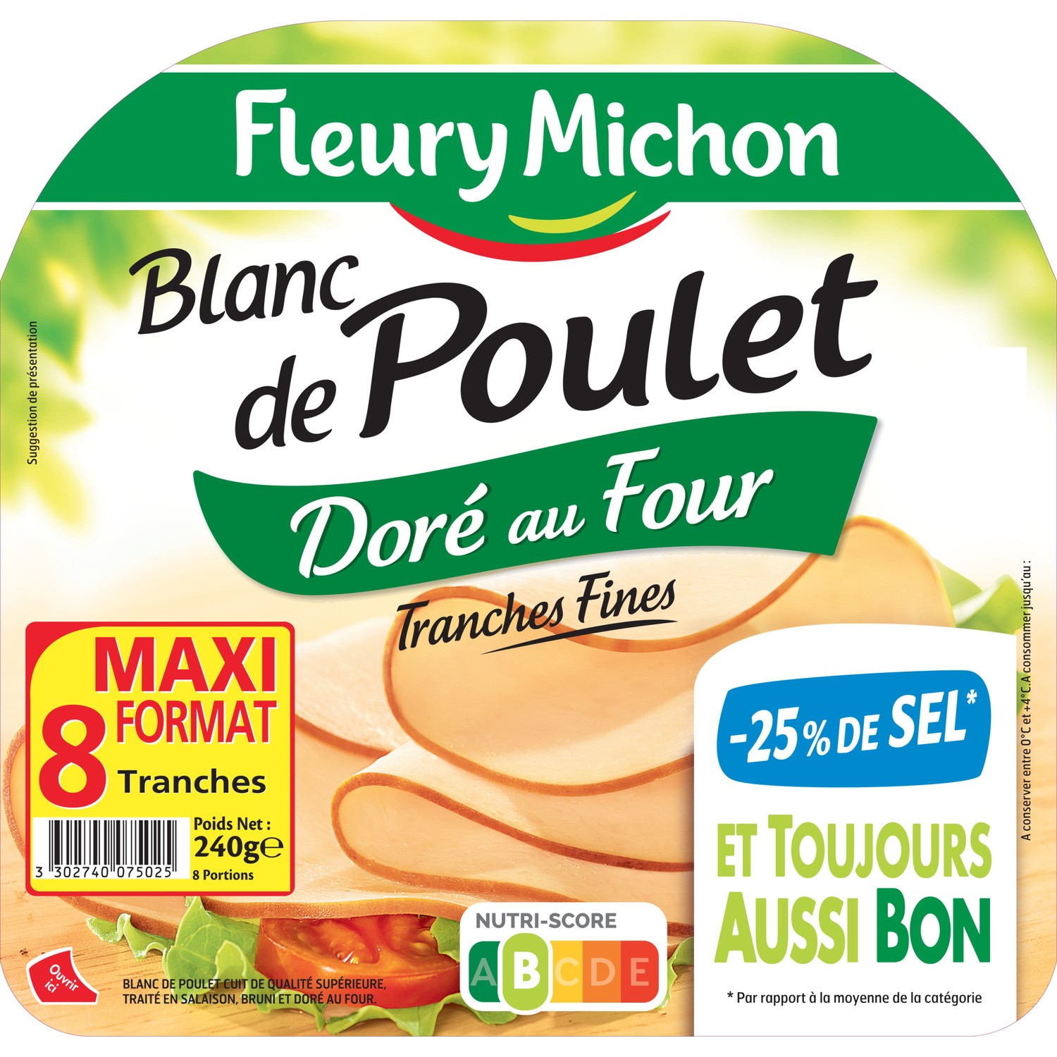 Blanc de poulet -25% de sel FLEURY MICHON