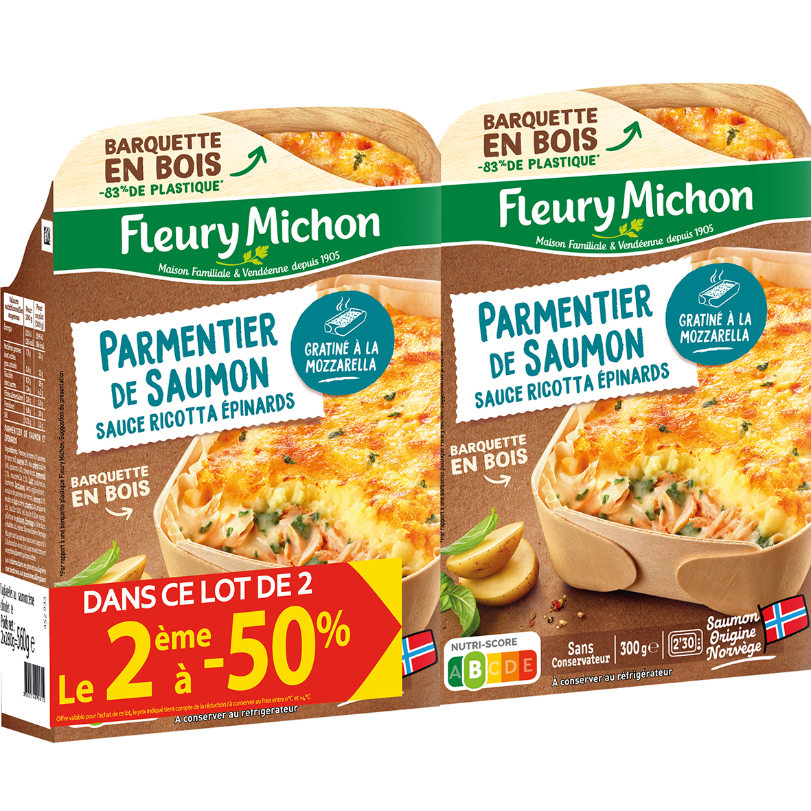 PARMENTIER DE SAUMON SAUCE RICOTTA ÉPINARD