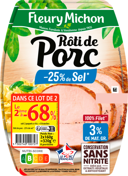 FLEURY MICHON Rôti De Porc Fleury Michon code EAN 3302740100727 