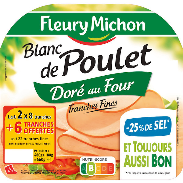 Blanc de poulet doré au four -25% de sel 3302740568022 (3302740568022)
