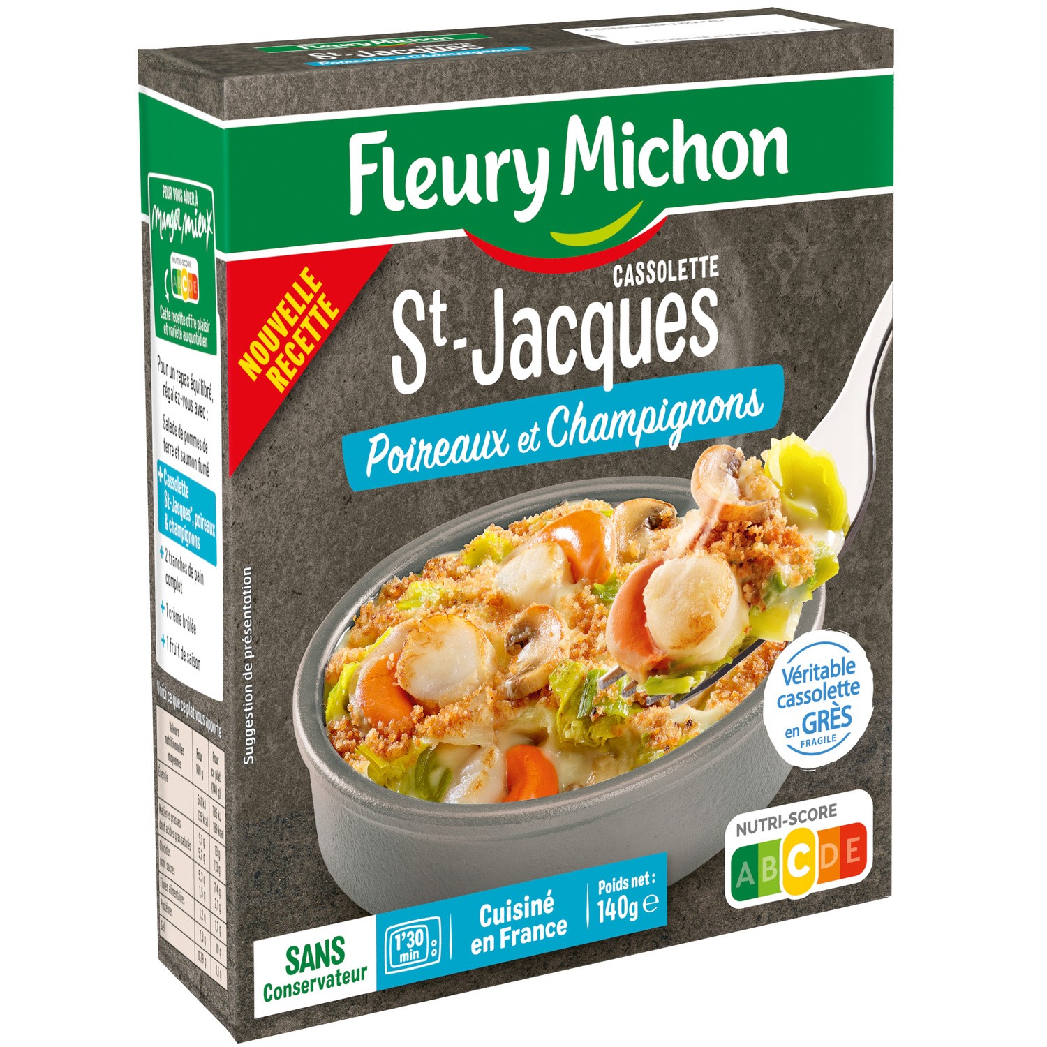 Plat cuisiné cassolette St-Jacques/poireaux FLE...