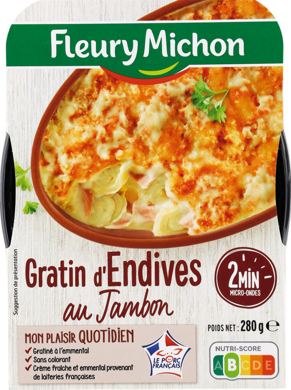 GRATIN D'ENDIVES AU JAMBON fleury michon
