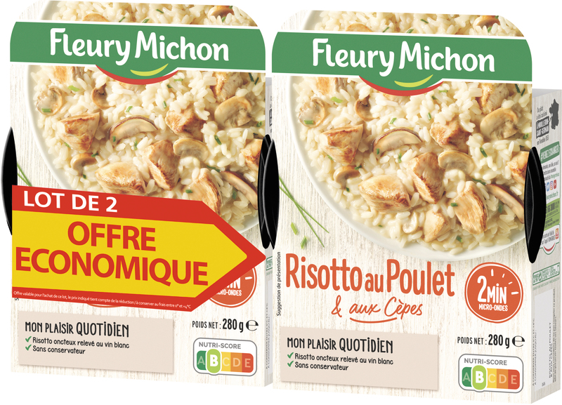 LOT DE 2 RISOTTO AU POULET ET AUX CÈPES fleury ...