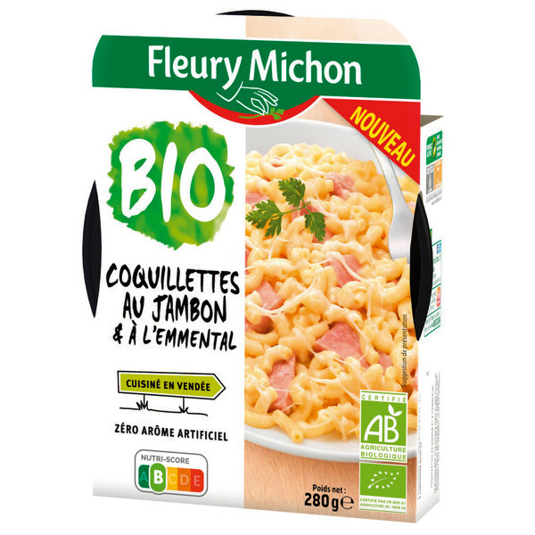 Coquillettes au jambon & à l'emmental Bio