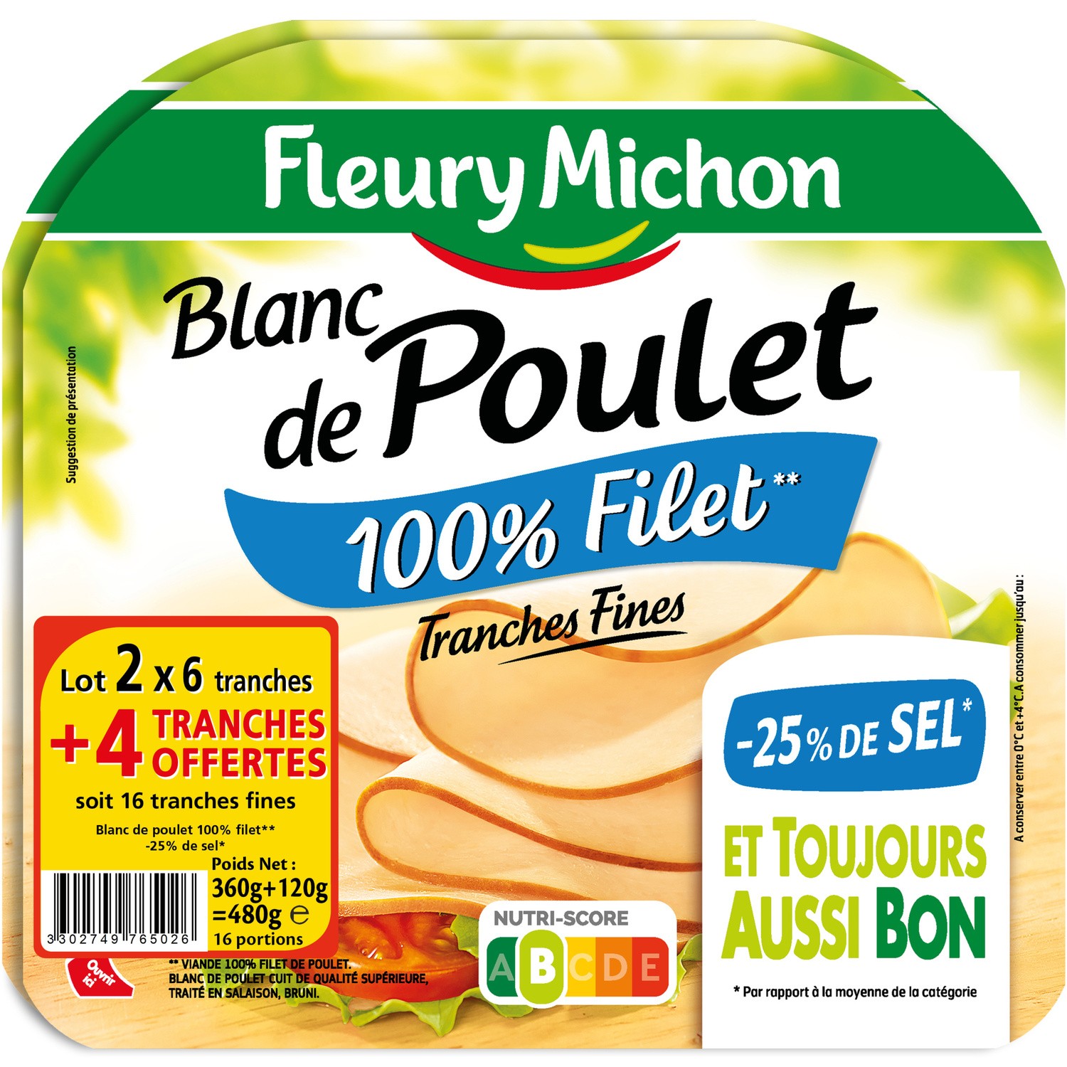 Blanc de poulet réduit en sel FLEURY MICHON
