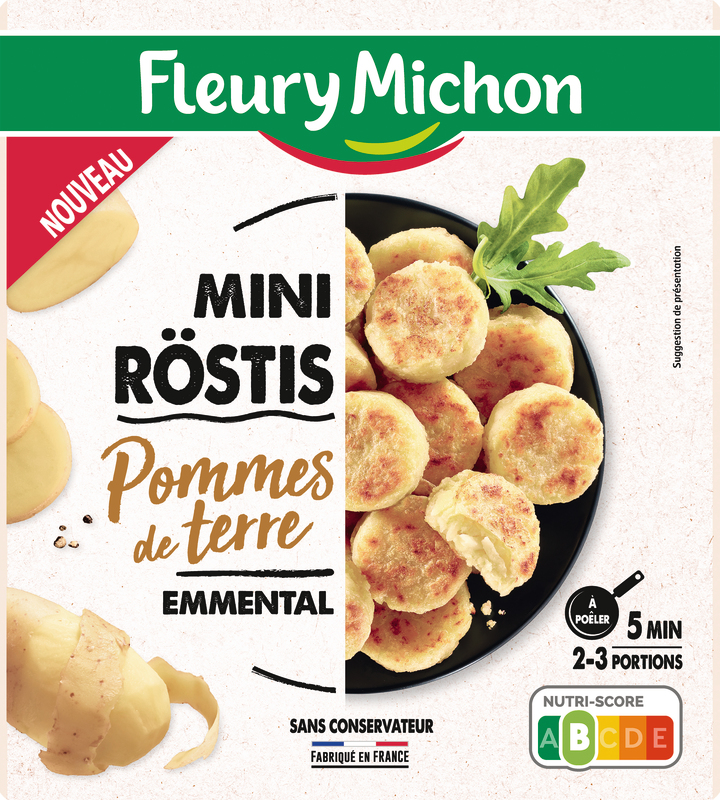 MINI RÖSTIS POMMES DE TERRE EMMENTAL Fleury michon
