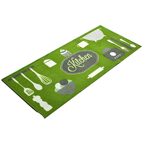 Tapis de cuisine antidérapant kitchen vert