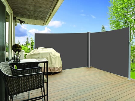 IDEAL GARD Rideau de terrasse d'angle - Gris - ...
