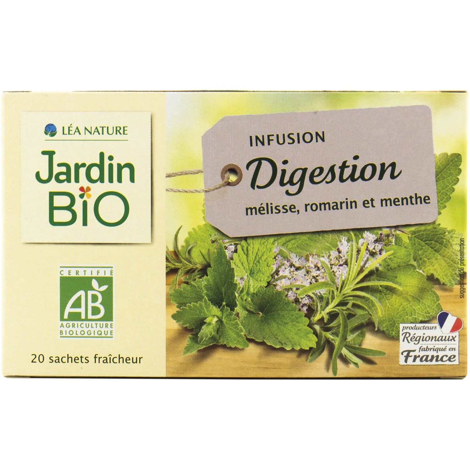 Infusion mélisse romarin menthe Bio JARDIN BIO'...