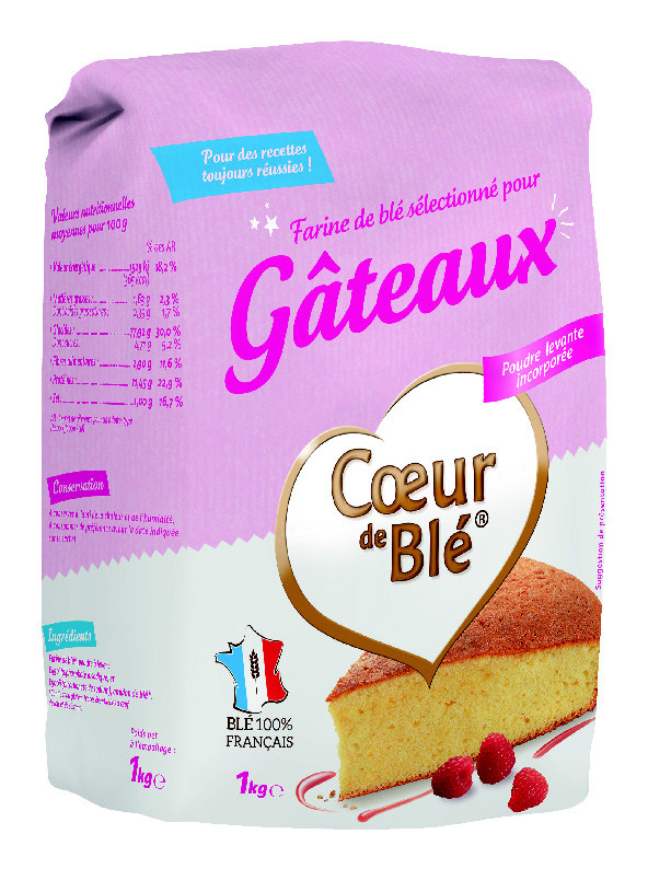  FARINE DE BLÉ SÉLECTIONNÉ POUR GÂTEAUX “COEUR DE BLÉ”* code EAN 3307350001853 