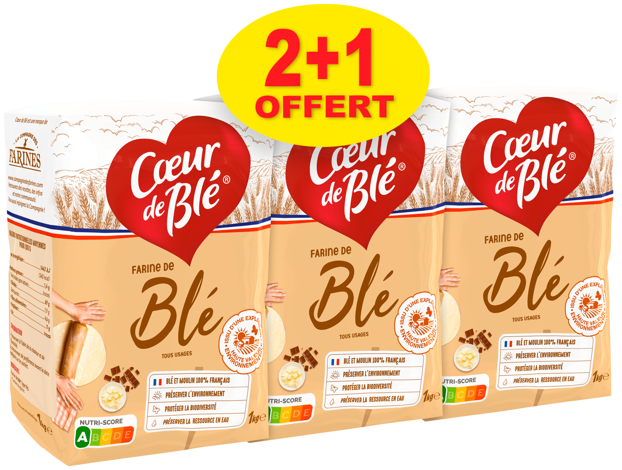 LA COMPAGNIE DES FARINES FARINE COEUR DE BLÉ code EAN 3307350014969 