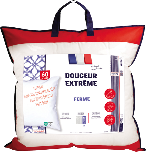  OREILLER "DOUCEUR EXTREME" 60X60CM FERME code EAN 3307419642423 