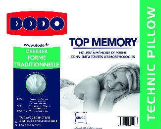 OREILLER MÉMOIRE DE FORME 60 X 60 CM