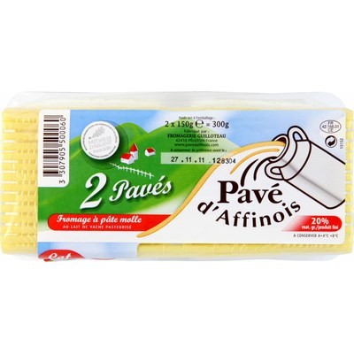 Fromage à pâte molle au lait de vache pasteurisé PAVE D'AFFINOIS 3307905500060 FROMAGERS D'AFFINOIS Fromage à pâte molle au lait de vache pasteurisé PAVE D'AFFINOIS 3307905500060 FROMAGERS D'AFFINOIS