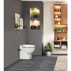 WC broyeur avec abattant sortie horizontale et verticale Sanicompact Leader SFA 3308815085616 WC broyeur avec abattant sortie horizontale et verticale Sanicompact Leader SFA 3308815085616