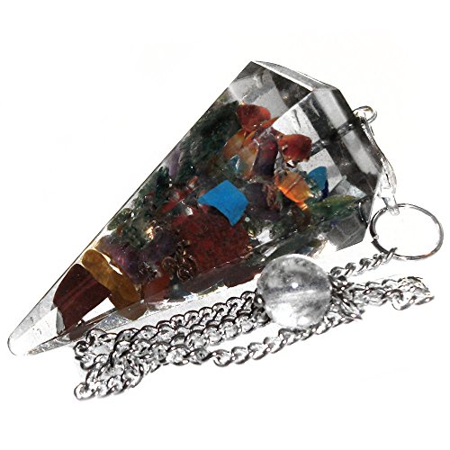 Green Cross Toad Pendule pour radiesthésie en Orgonita avec cristaux des 7 chakras pour guérison et voyance code EAN 3321315190116 