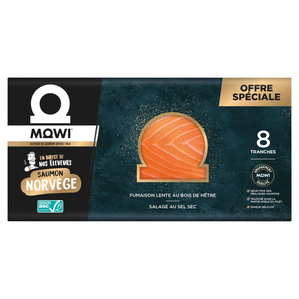 MOWI Saumon fumé de Norvège ASC "Offre Spéciale" code EAN 3321431027792 