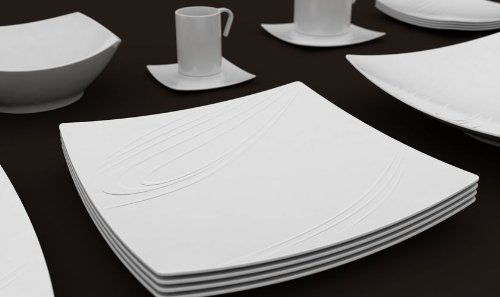 PORCELAINE BLANCHE Assiette à dessert 'kensai' (lot de 6) - kensai plate 21 cm code EAN 3322390016995 