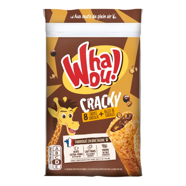 CRÊPES CRACKY CHOCOLAT CÉRÉALES
3322680009966 WHAOU CRÊPES CRACKY CHOCOLAT CÉRÉALES
3322680009966 WHAOU