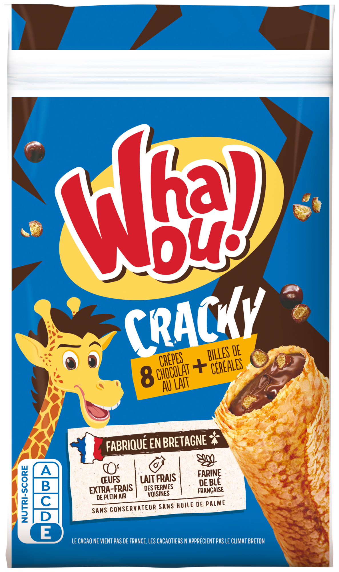 CRÊPES AU CHOCOLAT ET BILLES DE CÉRÉALES CRACKY