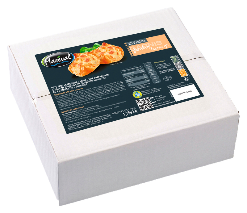 25 PANIERS FEUILLETÉS AU JAMBON ET FROMAGE MAREVAL