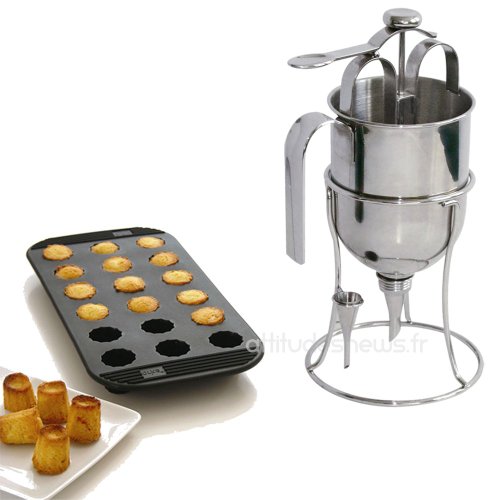 N3820 entonnoir à piston 2 embouts + support inox