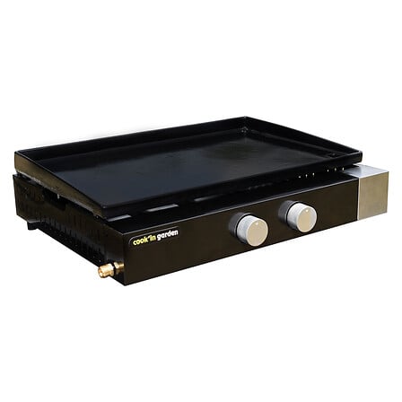 COOKIN G. Plancha gaz deux brûleurs U avec hous...