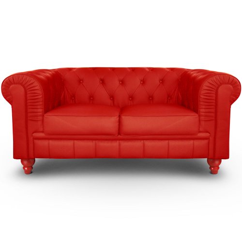 A6052 contemporain canapé 2 places bois rouge 8...